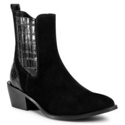 Gino Rossi SAORI-02 Czarny. Czarne botki Gino Rossi, bez wzorów, ze skóry, bez obcasa, bez zapięcia. Za 379.99 zł.