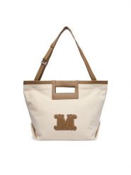 Max Mara Beachwear Torebka 2616511039650 Beżowy. Brązowe shopper Max Mara Beachwear, bez wzorów, z bawełny, bez dodatków. Za 1,024.00 zł.