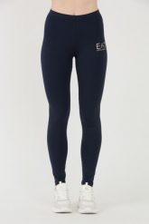 EA7 Granatowe damskie legginsy z małym logo, Rozmiar S. Niebieskie legginsy EA7 Emporio Armani, s, bez wzorów. W wyprzedaży za 249.99 zł.