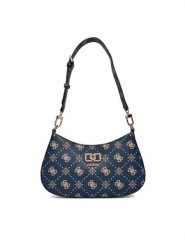 Guess Torebka Emelie Logo HWGP99 28180 Granatowy. Niebieskie torebki klasyczne Guess, z aplikacjami, ze skóry, bez dodatków. Za 609.99 zł.