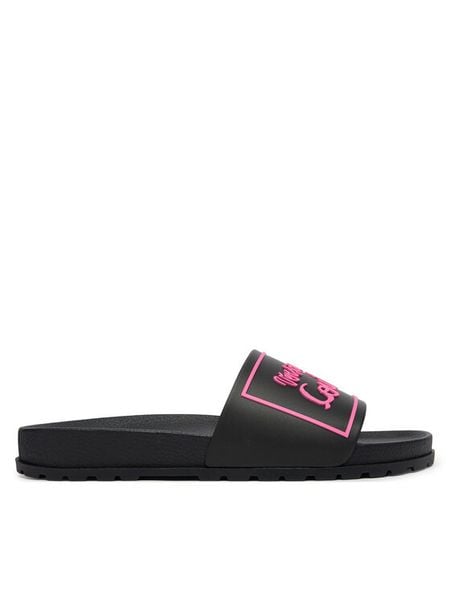 Versace Jeans Couture Klapki 80VA3SQ2 71352 899 Czarny. Czarne klapki Versace Jeans Couture, bez wzorów, z jeansu, bez obcasa. Za 182.99 zł.
