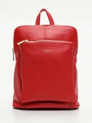 Victor & Hugo Paris Skórzany plecak "Melania" w kolorze czerwonym - 24 x 27 x 9 cm rozmiar: onesize. Czerwone plecaki Victor & Hugo Paris, bez wzorów, z materiału. Za 351.45 zł.