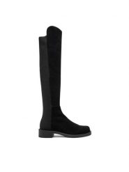 Stuart Weitzman Muszkieterki 5050 Bold Boot SG654 Czarny. Czarne kozaki Stuart Weitzman, ze skóry, bez obcasa, na płaskiej podeszwie, bez zapięcia. Za 3,629.00 zł.