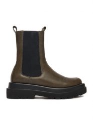 DeeZee Sztyblety 7223-1-OLIVE Zielony. Zielone botki DeeZee, bez wzorów, z materiału, bez obcasa, na płaskiej podeszwie, bez zapięcia. Za 219.99 zł.