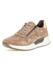 Gabor Skórzane sneakersy w kolorze jasnobrązowo-beżowo-białym rozmiar: 37,5. Białe trampki Gabor, bez wzorów, bez zapięcia. Za 369.82 zł.
