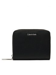 Calvin Klein Portfel damski Ck Must Md Zip Around W/Flap LV04F1029G Czarny. Czarne portfele Calvin Klein, bez wzorów, ze skóry. Za 259.99 zł.