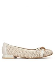 Caprice Baleriny 9-22503-42 Beżowy. Brązowe baleriny Caprice, bez wzorów, ze skóry, bez obcasa. Za 209.99 zł.