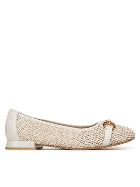 Caprice Baleriny 9-22503-42 Beżowy. Brązowe baleriny Caprice, bez wzorów, ze skóry, bez obcasa. Za 209.99 zł.