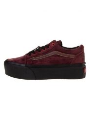 Vans Skórzane sneakersy "Old Skool Stackform" w kolorze ciemnoczerwonym rozmiar: 40,5. Czerwone trampki Vans, bez wzorów, ze skóry, bez zapięcia. Za 193.70 zł.