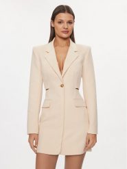 Patrizia Pepe Sukienka koktajlowa 8A1262/A375-B788 Beżowy Slim Fit. Brązowe sukienki Patrizia Pepe, bez wzorów, z syntetyku, wizytowe, bez kołnierzyka, bez ramiączek. Za 2,449.00 zł.