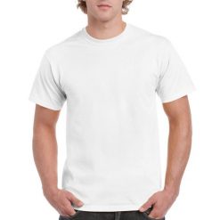 Koszulka Z Młotkiem Dla Dorosłych Unisex. Białe bluzki GILDAN, l, bez wzorów, sportowe, bez kołnierzyka, bez ramiączek. Za 34.99 zł.