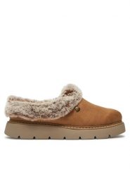 Skechers Kapcie 114762/CSNT Brązowy. Brązowe obuwie domowe Skechers, bez wzorów, ze skóry, bez zapięcia. Za 199.99 zł.