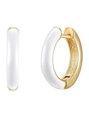 Yokoamii Pozłacane kolczyki-kreole rozmiar: onesize. Białe kolczyki Yokoamii, metalowe. Za 39.99 zł.