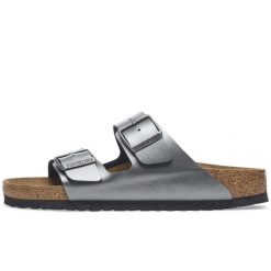 Klapki Birkenstock Arizona, Birko Flor Damskie. Czarne klapki Birkenstock, bez wzorów, bez obcasa. Za 383.30 zł.