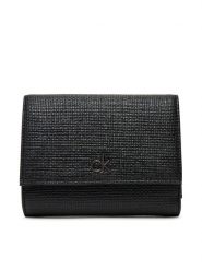 Calvin Klein Mały Portfel Damski Ck Daily Medium Trifold_Tex K60K612945 Czarny. Czarne portfele Calvin Klein, bez wzorów, ze skóry. Za 159.99 zł.