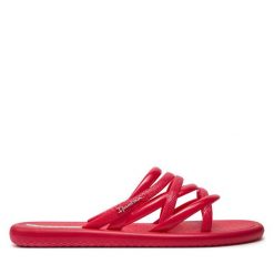 Klapki Ipanema. Czerwone klapki Ipanema, bez wzorów, bez obcasa. Za 89.99 zł.