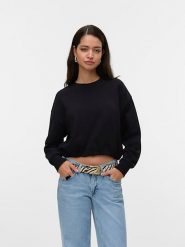 Vero Moda Bluza w kolorze czarnym rozmiar: XS. Czarne bluzy Vero Moda, xs, bez wzorów, z bawełny, bez kaptura. Za 88.45 zł.
