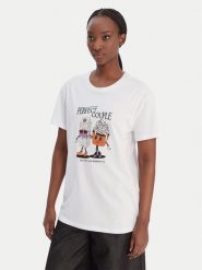 Liu Jo T-Shirt WA6163 JS904 Biały Relaxed Fit. Białe t-shirty Liu Jo, xl, bez wzorów, z bawełny, bez kołnierzyka, bez ramiączek. Za 299.99 zł.