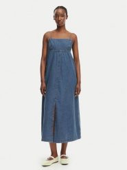 Tommy Jeans Sukienka jeansowa DW0DW22342 Niebieski Slim Fit. Niebieskie sukienki Tommy Jeans, s, bez wzorów, z bawełny, bez kołnierzyka, bez ramiączek. Za 489.99 zł.
