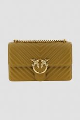 PINKO Oliwkowa listonoszka damska Love One Classic. Zielone listonoszki Pinko, bez wzorów, bez dodatków. W wyprzedaży za 1,379.99 zł.