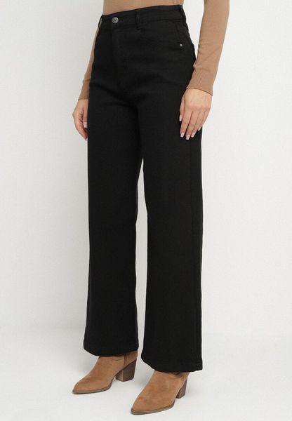 Czarne Szerokie Jeansy z Bawełny z Wysokim Stanem Lediane. Czarne jeansy Born2be, m, bez wzorów, z podwyższonym stanem. Za 119.99 zł.