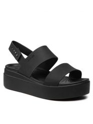 Sandały Crocs. Czarne sandały Crocs, bez wzorów, bez obcasa, na płaskiej podeszwie, bez zapięcia. Za 249.99 zł.