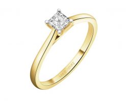 Pierścionek z żółtego złota z diamentem laboratoryjnym - 0,31 ct - próba 585. Żółte pierścionki Apart, z diamentem, złote. Za 3,590.00 zł.