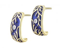 Kolczyki z żółtego złota z brylantami i emalią - 0,03 ct - próba 375. Żółte kolczyki Apart, z brylantem, złote. Za 2,790.00 zł.