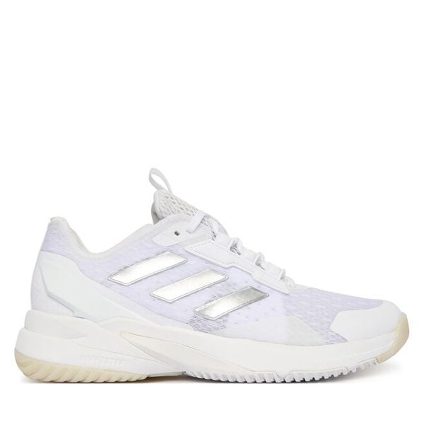 Buty halowe adidas. Białe obuwie sportowe Adidas, bez zapięcia. Za 679.99 zł.