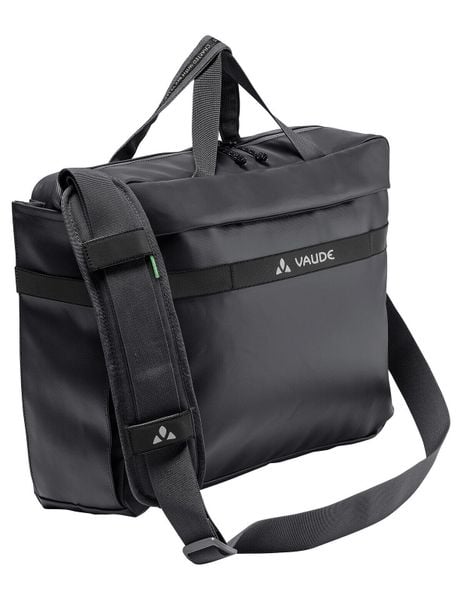 Torba na rower VAUDE Mineo. Czarne torby na laptopa Vaude, bez wzorów, z materiału, duże. Za 613.40 zł.
