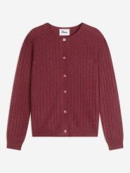 Just Cashmere Kaszmirowy kardigan "Laura" w kolorze bordowym rozmiar: S. Czerwone kardigany Just Cashmere, s, bez wzorów, z kaszmiru. Za 391.99 zł.