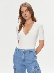 Guess Body Chia V3BP23 KC450 Écru Slim Fit. Body Guess, xxs, z aplikacjami, z syntetyku. Za 149.99 zł.