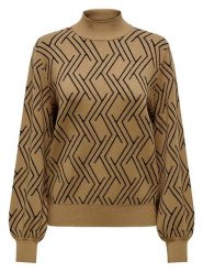 ONLY Sweter w kolorze karmelowo-czarnym rozmiar: XS. Brązowe swetry Only, xs, bez wzorów, bez ramiączek. Za 79.21 zł.