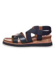 Ara Shoes Skórzane sandały w kolorze granatowym na koturnie rozmiar: 36. Niebieskie sandały Ara Shoes, bez wzorów, z otwartym noskiem, bez obcasa, na koturnie, bez zapięcia. Za 174.02 zł.