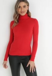 Czerwony Golf Dopasowany Usruze. Czerwone golfy Born2be, s, bez wzorów, z jeansu, bez ramiączek. Za 44.99 zł.