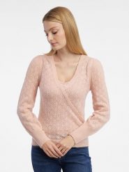 Orsay Sweter w kolorze jasnoróżowym rozmiar: S. Różowe swetry Orsay, s, bez wzorów, z wełny, bez ramiączek. Za 90.45 zł.