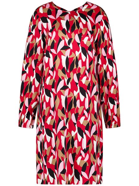 TAIFUN Sukienka w kolorze czerwono-czarno-białym rozmiar: 40. Czerwone sukienki Taifun, na co dzień, bez wzorów, z wiskozy, bez kołnierzyka, bez ramiączek, midi, proste. Za 217.53 zł.