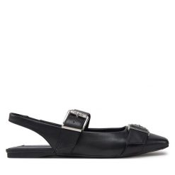 Baleriny KARL LAGERFELD. Czarne baleriny KARL LAGERFELD, bez wzorów, bez obcasa. Za 429.99 zł.