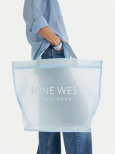 Nine West Torebka CEO-Eloura-LA374-4074 Niebieski. Niebieskie shopper Nine West, bez wzorów, z materiału, bez dodatków. Za 79.99 zł.