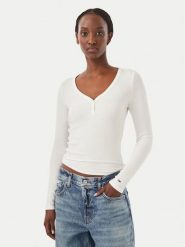 Tommy Jeans Bluzka DW0DW23259 Biały Slim Fit. Białe bluzki Tommy Jeans, s, bez wzorów, z jeansu, bez kołnierzyka, bez ramiączek. Za 189.99 zł.