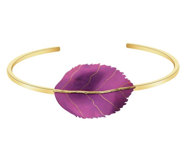 Bransoletka ze srebra i tytanu - liść. Bransoletki Apart, pozłacane. Za 499.00 zł.