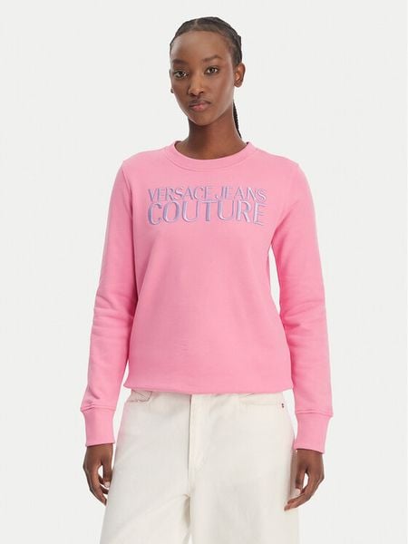 Versace Jeans Couture Bluza 80HAIT01 CF01T Różowy Regular Fit. Czerwone bluzy Versace Jeans Couture, s, bez wzorów, z bawełny, bez kaptura. Za 521.99 zł.