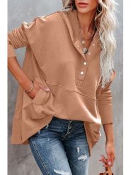 Milan Kiss Bluza w kolorze jasnobrązowym rozmiar: L. Brązowe bluzy Milan Kiss, l, bez wzorów, z kapturem. Za 127.65 zł.