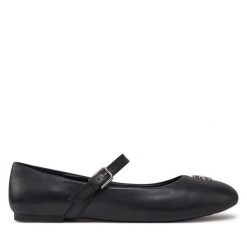 Baleriny KARL LAGERFELD. Czarne baleriny KARL LAGERFELD, bez wzorów, bez obcasa. Za 399.99 zł.