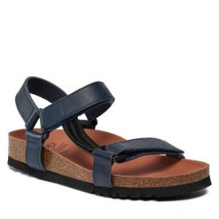 Sandały Scholl. Niebieskie sandały Scholl, bez wzorów, bez obcasa, na płaskiej podeszwie, bez zapięcia. Za 289.99 zł.