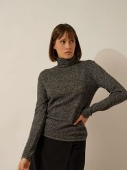 Just Cashmere Kaszmirowy sweter "Ava" w kolorze antracytowym rozmiar: XL. Czarne golfy Just Cashmere, xl, bez wzorów, z kaszmiru, bez ramiączek. Za 347.99 zł.