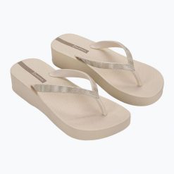 Japonki damskie Ipanema Mesh X Plat. Brązowe klapki Ipanema, bez wzorów, z meshu, bez obcasa. Za 79.99 zł.
