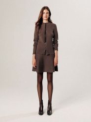 Rodier Kardigan w kolorze brązowym rozmiar: L. Brązowe kardigany Rodier, l, bez wzorów, prążkowane. Za 274.99 zł.