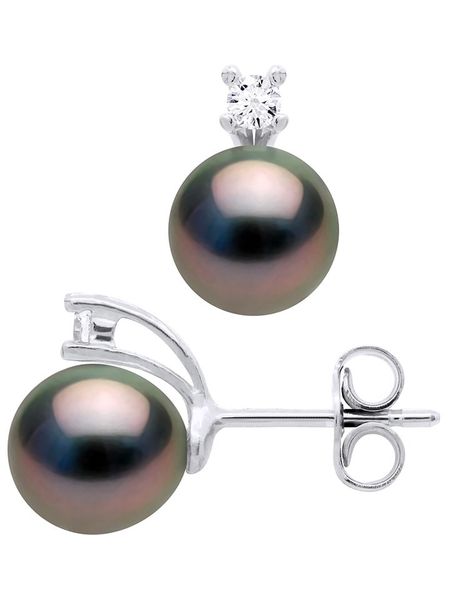 ATELIERS SAINT GERMAIN Srebrne kolczyki-wkrętki z cyrkoniami i perłami Tahiti rozmiar: onesize. Czarne kolczyki ATELIERS SAINT GERMAIN, z cyrkonią, srebrne. Za 587.99 zł.