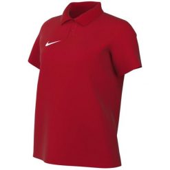 Koszulka damska Nike Dri-Fit Park 26 Polo. Czerwone koszulki polo Nike, bez wzorów, z bawełny, bez kołnierzyka, bez ramiączek. Za 115.99 zł.